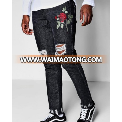 2018 hot selling skinny rose jeans denim biker jeans pant  for men