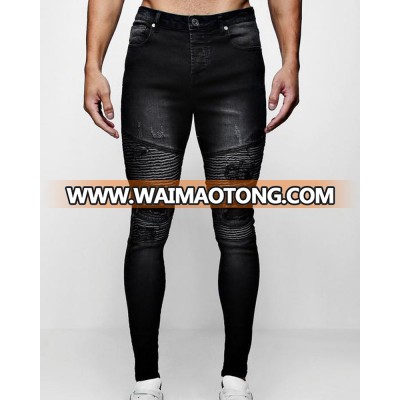 2018 winter new in super skinny jeans men ripped with light distressing