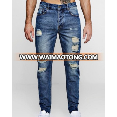 All over ripped super skinny fit denim jeans men from Chinese factory