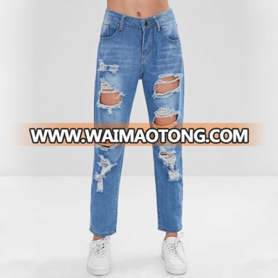 New arrival custom ripped jeans for women