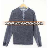 2017 Men Garment Dye Old Washing Effected Sweatshirt Top Sports Clothing